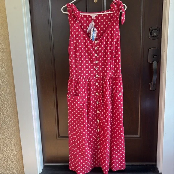 NWT April Cornell Molly Dot Dress Red Cream Size XXL / 1X - Picture 4 of 15
